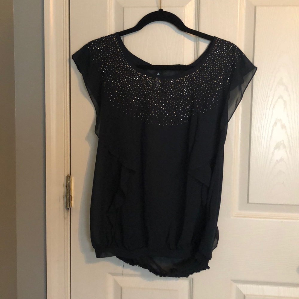 Blue green see through shirt